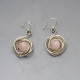Rose Quartz and Silver Swirl Earrings