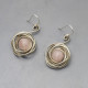 Rose Quartz and Silver Swirl Earrings