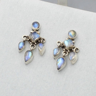 Multi Moonstone Drop Earrings