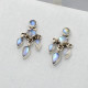 Multi Moonstone Drop Earrings