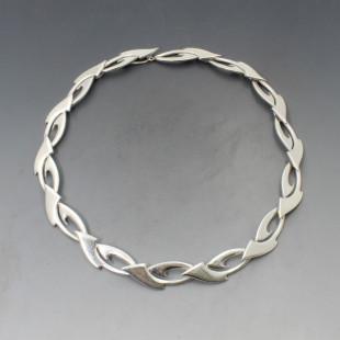 Amanda Birkett  Silver Modernist Necklace