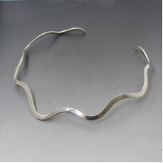Wavy Sterling Silver Torque Necklace