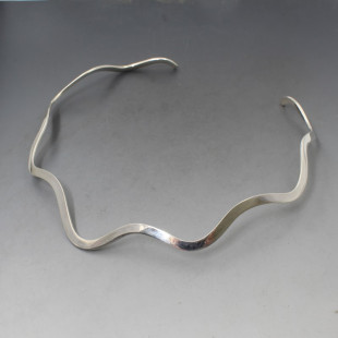 Wavy Sterling Silver Torque Necklace