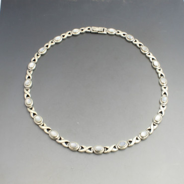 Mother of Pearl and Silver Necklace