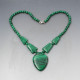 Vintage Malachite Bead Pendant Necklace