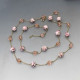 Long Pink Venetian Beads Necklace