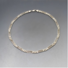 Italian Silver Modernist Necklace
