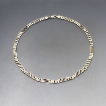 Italian Silver Modernist Necklace