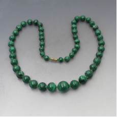 Malachite Beads Necklace - 23 Inches