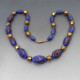 Vintage Venetian Blue and Gold Glass Beads