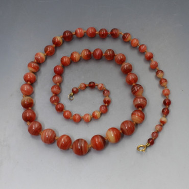 Red Striped Agate Beads