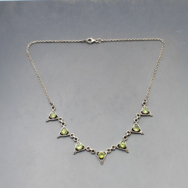 Peridot and Sterling Silver Necklace