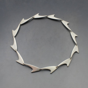 Rare Bent Knudsen Silver Modernist Necklace 