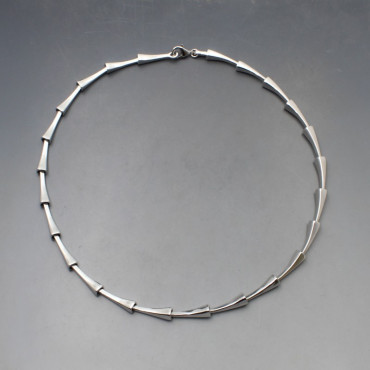 Designer Silver Modernist Necklace