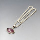 Purple Pink Agate and Silver Pendant