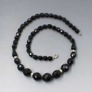 Black Glass Beads Necklace