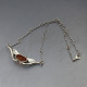 Amber and Sterling Silver Art Nouveau Style Necklace