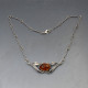 Amber and Sterling Silver Art Nouveau Style Necklace