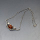 Amber and Sterling Silver Art Nouveau Style Necklace