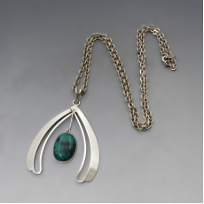 Malachite and Silver Statement Pendant