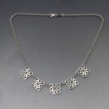 Liisa Vitali Finland Silver Squares Necklace