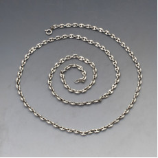 Long Silver Chain Necklace 