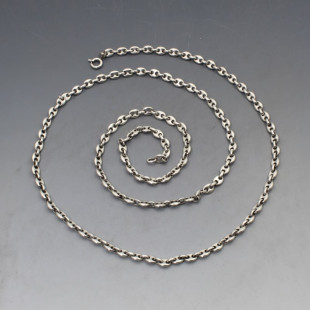 Long Silver Chain Necklace 