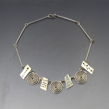 Vintage Mexico Silver Swirls Necklace 