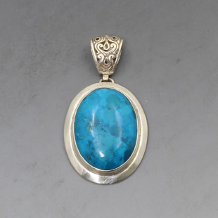 Turquoise and Sterling Silver Pendant