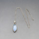 Blue Moonstone Silver Oval Pendant