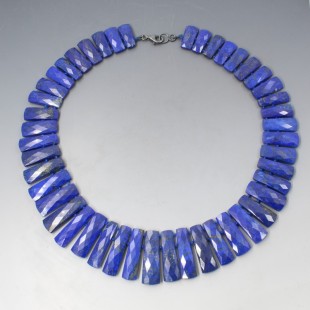 Art Deco Lapis Lazuli Bead Necklace