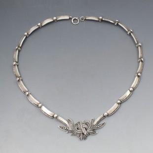  Margot De Taxco Silver Bow Necklace