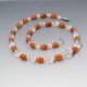 Carnelian and Crystal Beads Necklace 1950's