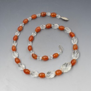 Carnelian and Crystal Beads Necklace