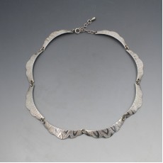 Textured Silver Modernist Necklace