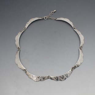 Textured Silver Modernist Necklace