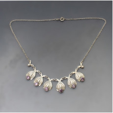 Hermann Siersbol  Silver and Amethyst Crystal Necklace