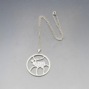 Juhls Silver Reindeer Pendant