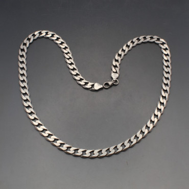 Flat Silver Chain Necklace