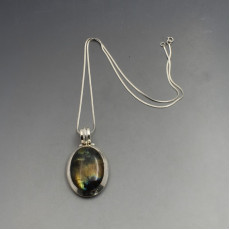 Vintage Labradorite and Silver Pendant