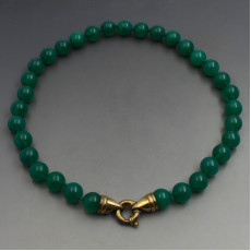 Vintage Green Chalcedony Beads