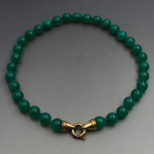 Vintage Green Chalcedony Beads