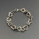 Vintage Silver Hearts Link Bracelet