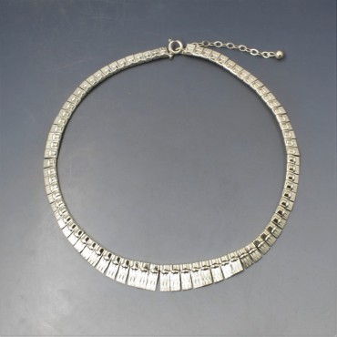 Designer Silver Fringe Necklace