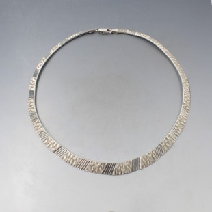 Textured Italian Silver Necklace