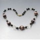 Venetian Pink / Black Wedding Cake Beads Necklace