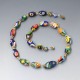 Venetian Millefiori Bead Necklace 18.5 Inches 