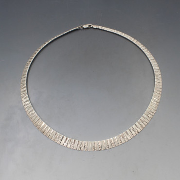 Silver Fringe Collar Necklace