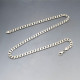Flat Silver Curb Chain Necklace