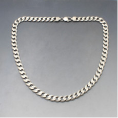 Vintage Mens Silver Curb Chain